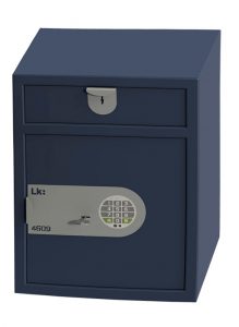 Caja de seguridad electrónica con cajón de depósito